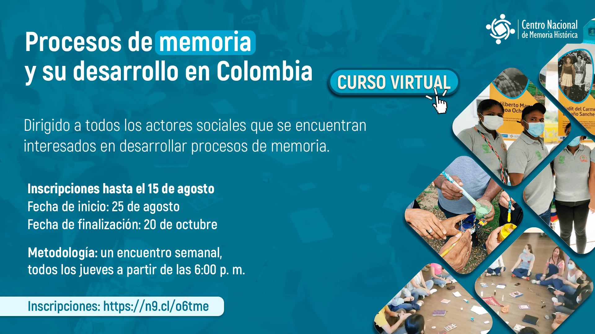 El curso virtual «Procesos de memoria y su desarrollo en Colombia» abre una nueva convocatoria para el segundo semestre del año