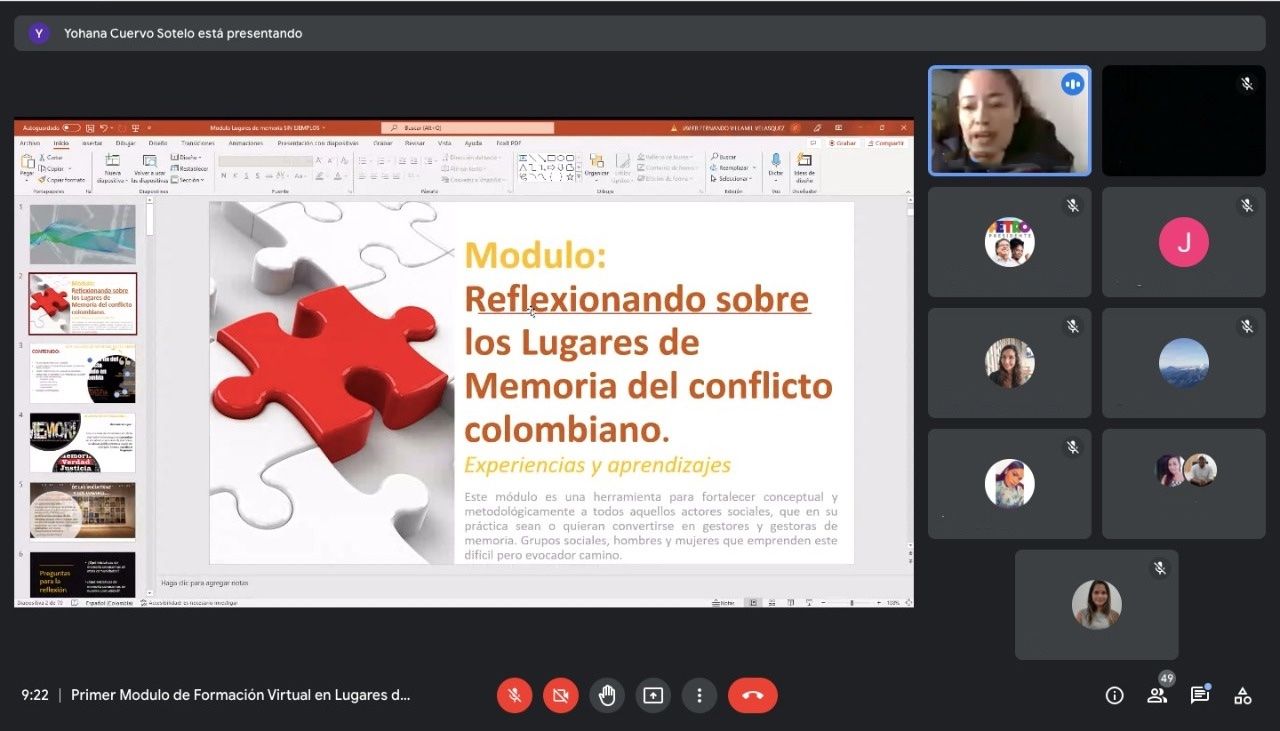 El CNMH dictó el primer módulo de formación en lugares de memoria del año