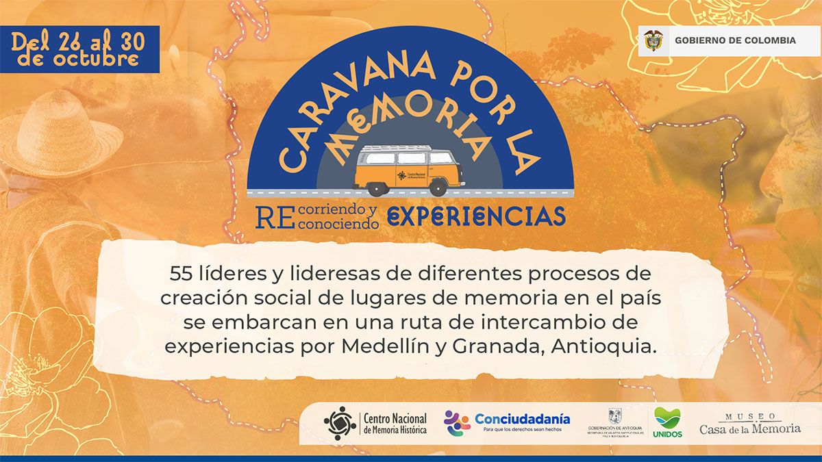 50 líderes sociales de todo el país se embarcarán en una «Caravana por la memoria» que recorrerá Antioquia