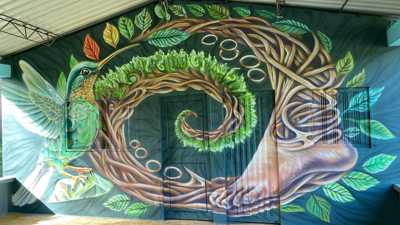 Comunidad embera chamí recibió mural de memoria en Caldas