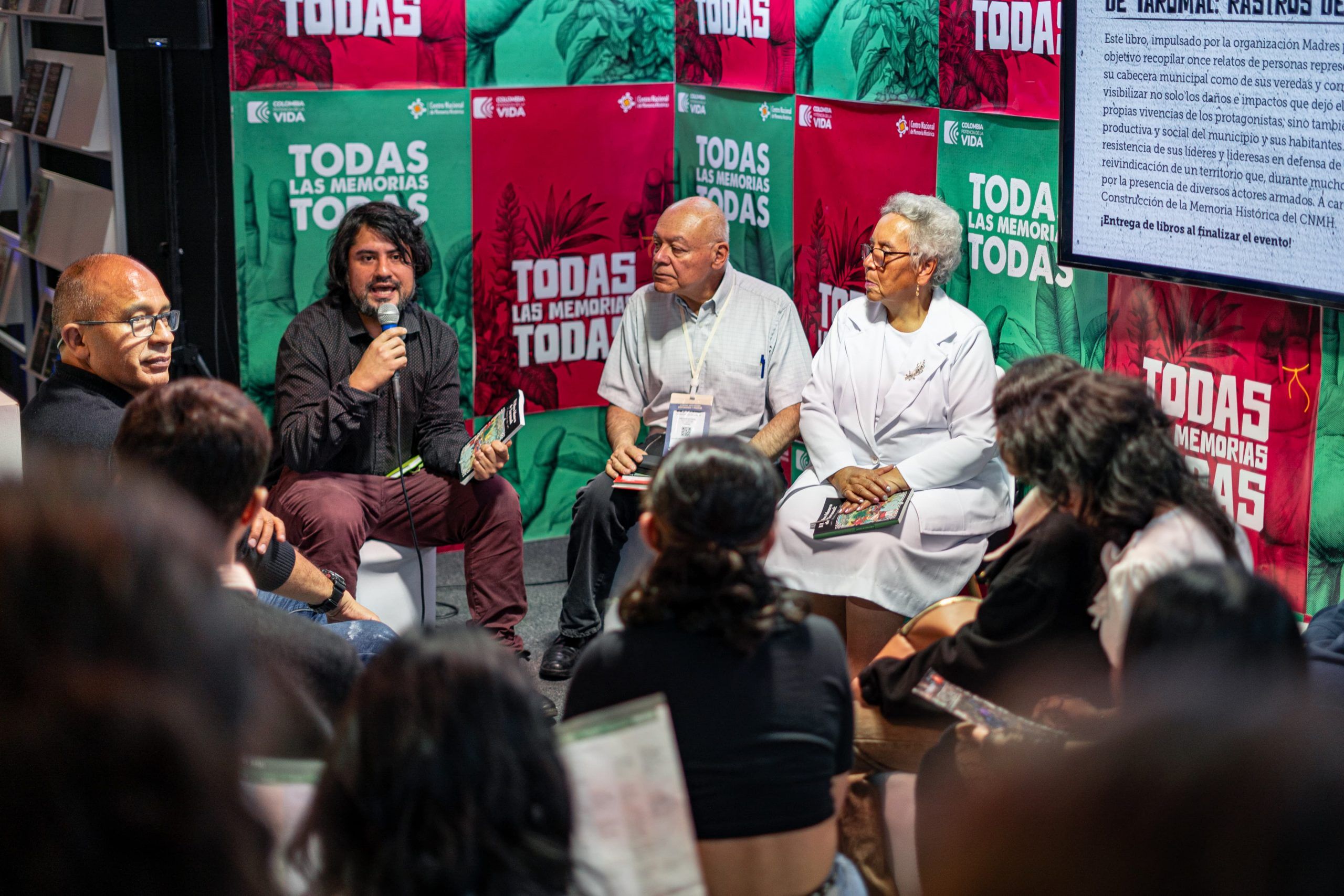 Durante la Feria Internacional del Libro de Bogotá (FILBo) 2024, el Centro Nacional de Memoria Histórica (CNMH) realizó un conversatorio sobre esta iniciativa, llevada a cabo en Yarumal, con una de sus impulsoras: Magdalena Calle.