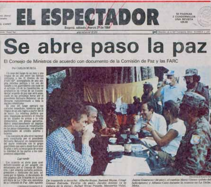 28 de marzo de 1984: acuerdo de La Uribe, una apuesta por la paz en tiempos de guerra